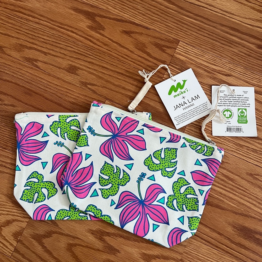 NWT Jana Lam x Foodland Canvas floral tote bag and pouch - Picture 4 of 4